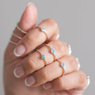 Dainty Opal Sterling Silver Ring, Tiny Ethiopian Opal Ring