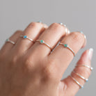 Dainty Opal Sterling Silver Ring, Tiny Ethiopian Opal Ring