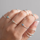 Dainty Opal Sterling Silver Ring, Tiny Ethiopian Opal Ring