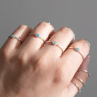 Dainty Opal Sterling Silver Ring, Tiny Ethiopian Opal Ring