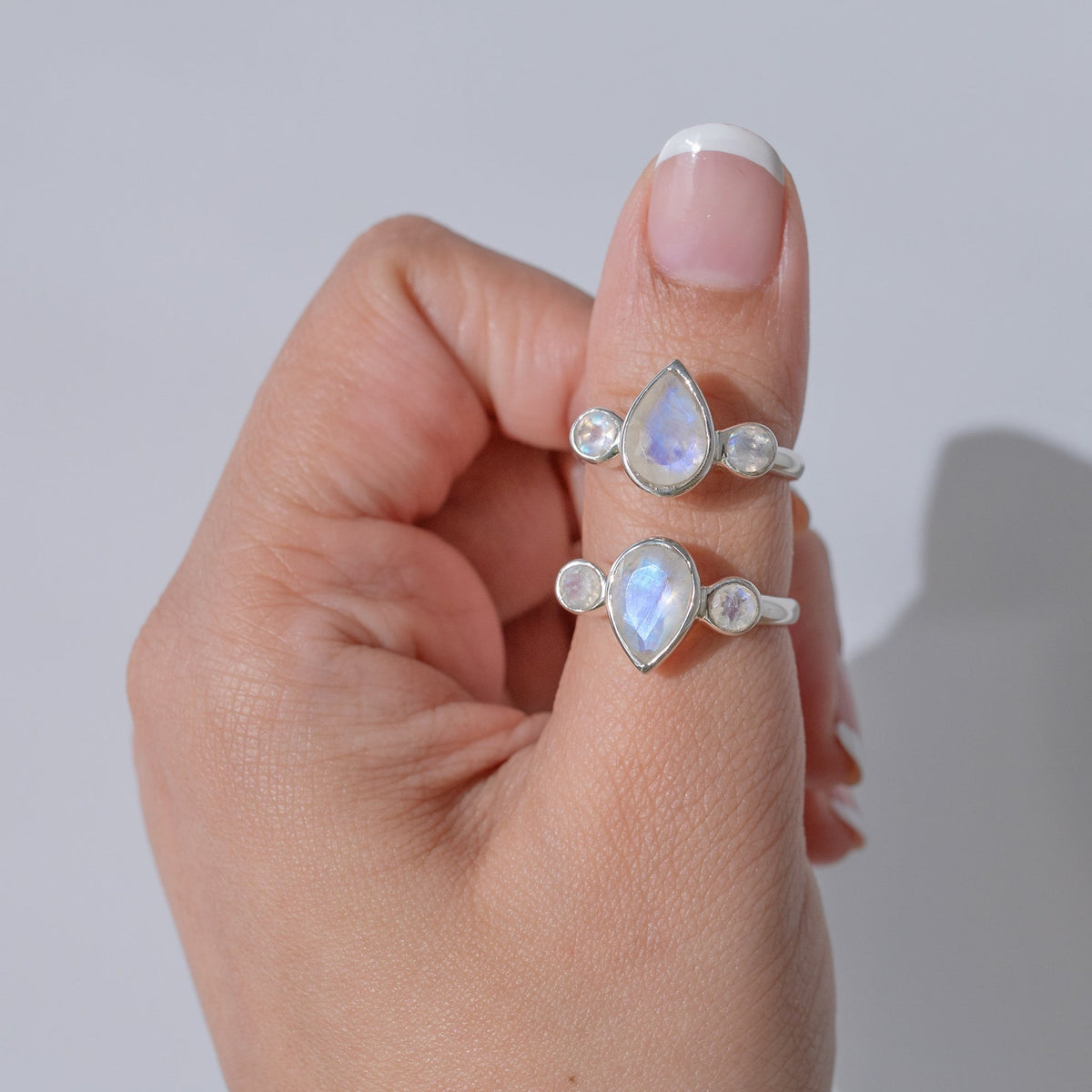 Teardrop Moonstone Sterling Silver Ring