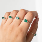 Minimalist Emerald Ring, Pear Emerald Birthstone Ring