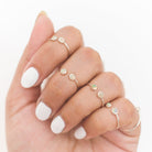 Ethiopian Opal Adjustable Dainty Stacking Ring, Thin Silver Rings