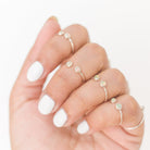 Ethiopian Opal Adjustable Dainty Stacking Ring, Thin Silver Rings