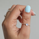 Round Moonstone Ring, Everyday Stack Ring