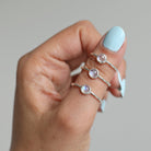 Round Moonstone Ring, Everyday Stack Ring