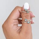 Pear Labradorite Adjustable Sterling Silver Ring