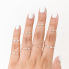 Ethiopian Opal Adjustable Dainty Stacking Ring, Thin Silver Rings