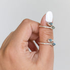 Pear Labradorite Adjustable Sterling Silver Ring