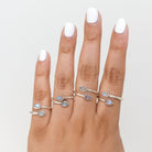 Pear Rainbow Moonstone Adjustable Sterling Silver Ring