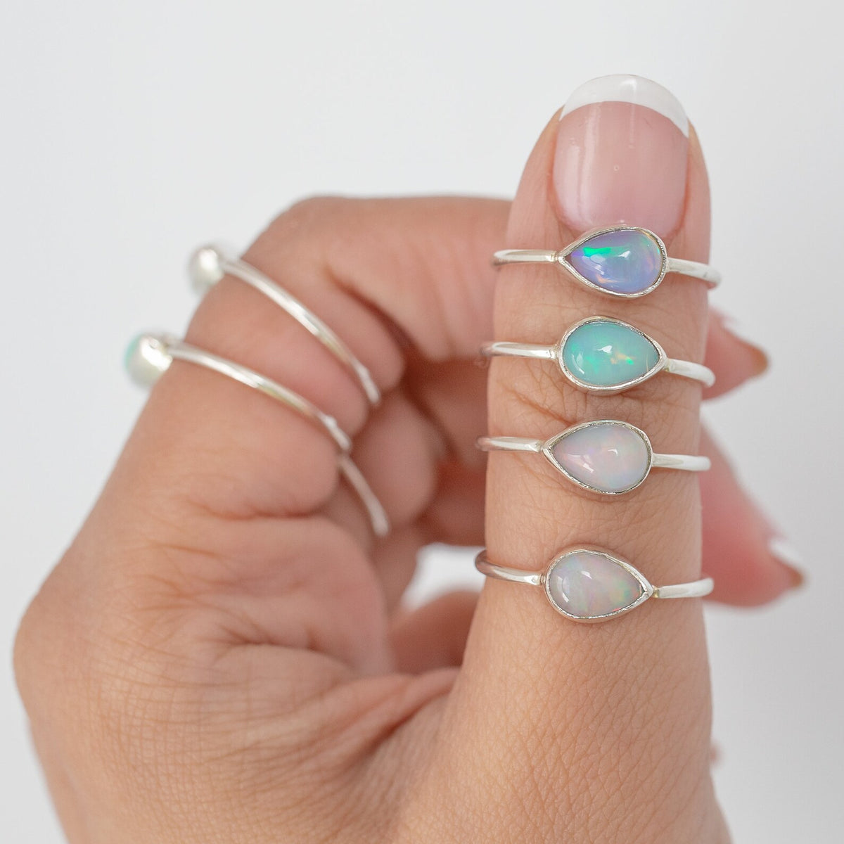Ethiopian Opal Stacking Ring, October Birthstone Jewelry