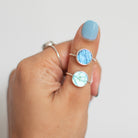 Rainbow Labradorite Round Gemstone 925 Silver Ring