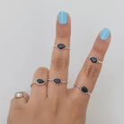 Pear Teardrop Black Onyx Handmade Silver Ring