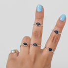 Pear Teardrop Black Onyx Handmade Silver Ring