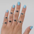 Pear Teardrop Black Onyx Handmade Silver Ring