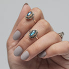 Marquise Labradorite Silver Ring, Boho Witchy Ring