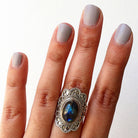 Rainbow Labradorite Ring, Oval Gemstone Ring