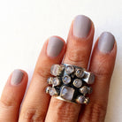 Rose Quartz Ring, Cluster Ring