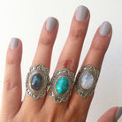Boho Moonstone Ring, Moonstone Crystal Ring