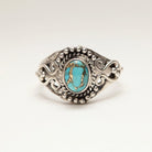 Copper Turquoise Ring, Art Deco Ring