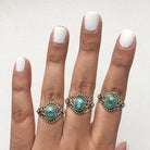 Copper Turquoise Ring, Art Deco Ring