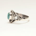 Copper Turquoise Ring, Art Deco Ring
