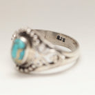 Copper Turquoise Ring, Art Deco Ring