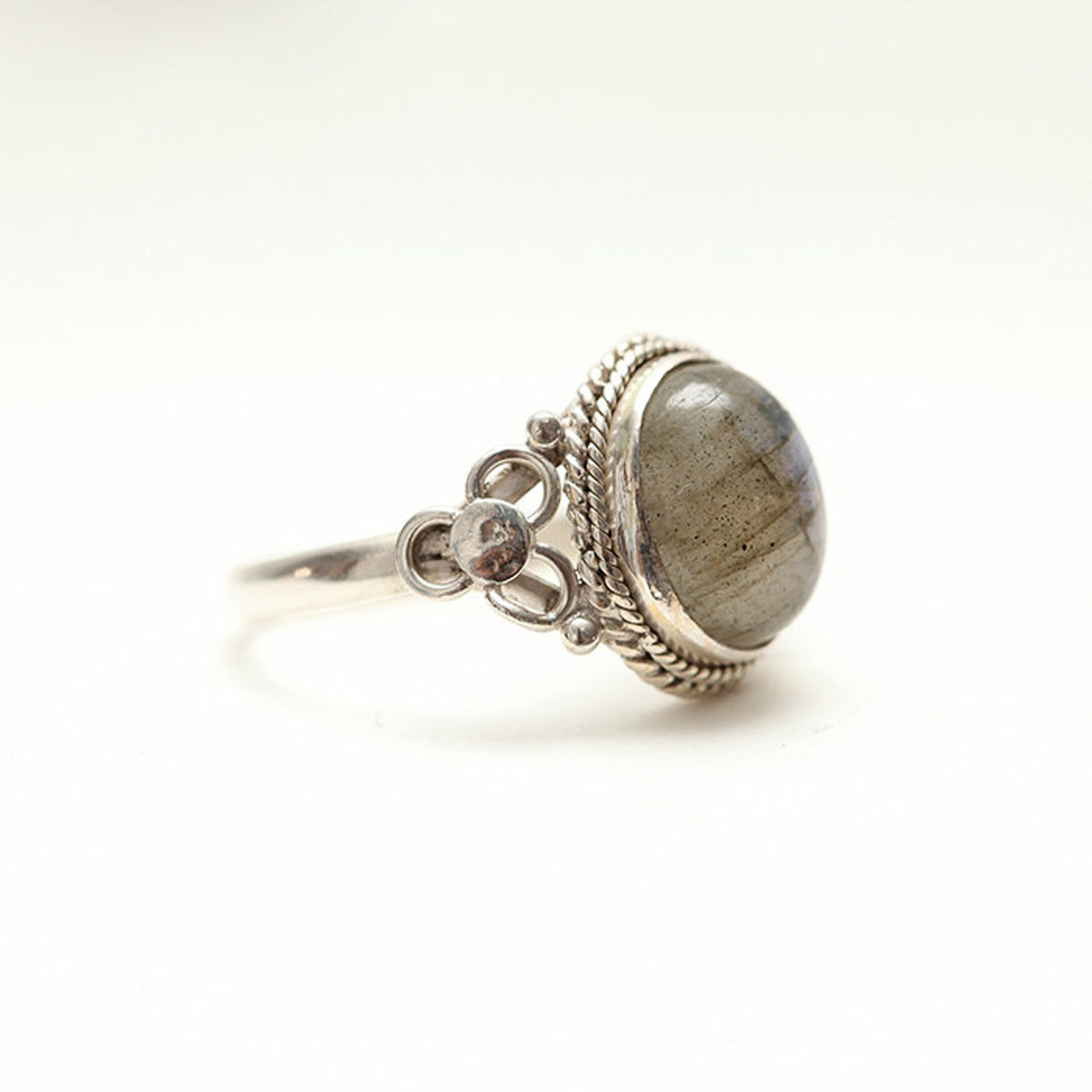 Labradorite Ring, Organic Silver Ring