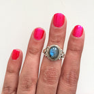 Labradorite Ring, Organic Silver Ring