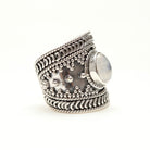 Rainbow Moonstone Ring, Cocktail Ring in Sterling Silver