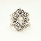 Moonstone Mandala Ring, Circle of Life Ring