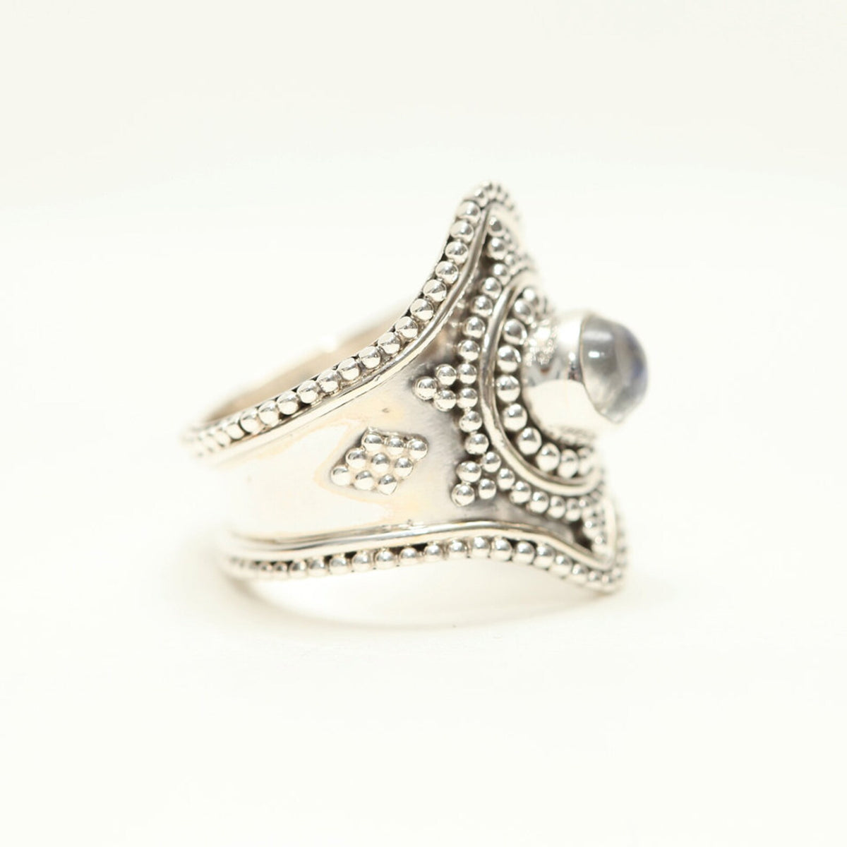 Moonstone Mandala Ring, Circle of Life Ring