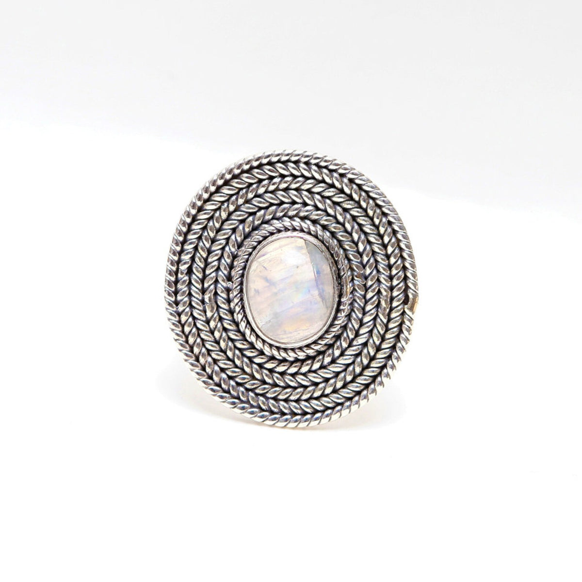 Large Silver Ring, Moonstone Ring