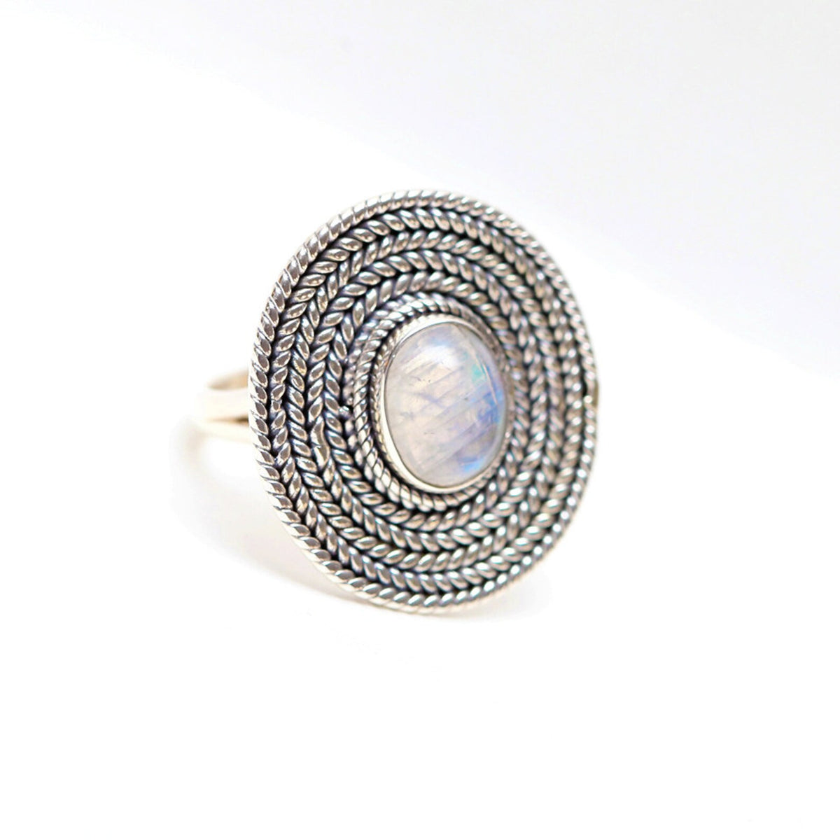 Large Silver Ring, Moonstone Ring