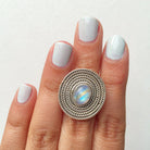Large Silver Ring, Moonstone Ring