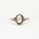 Cute Moonstone Ring, Delicate Silver Ring