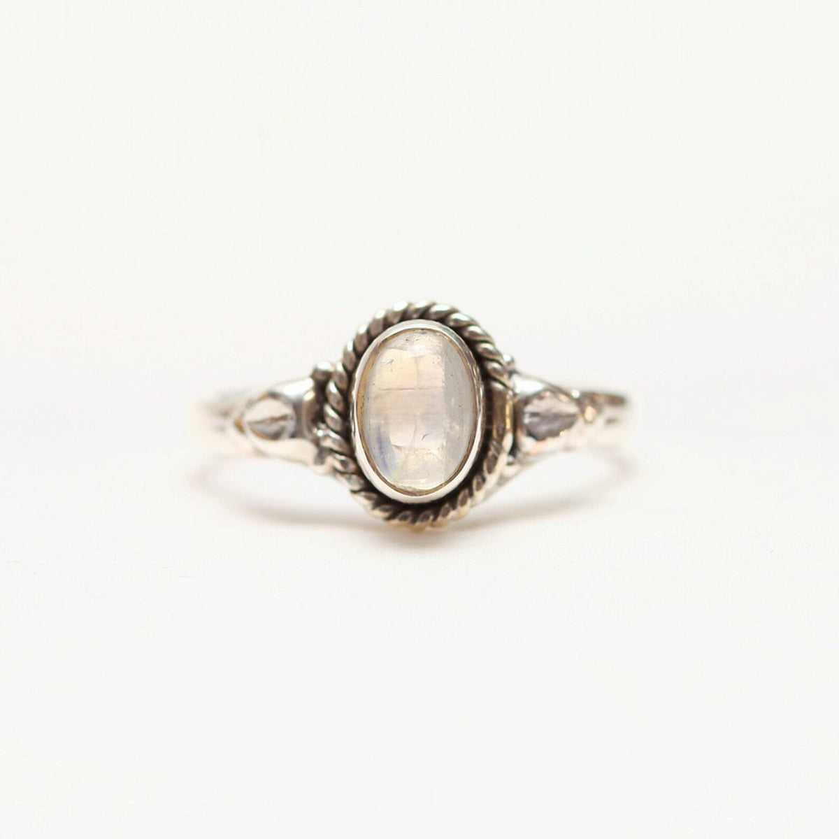 Cute Moonstone Ring, Delicate Silver Ring