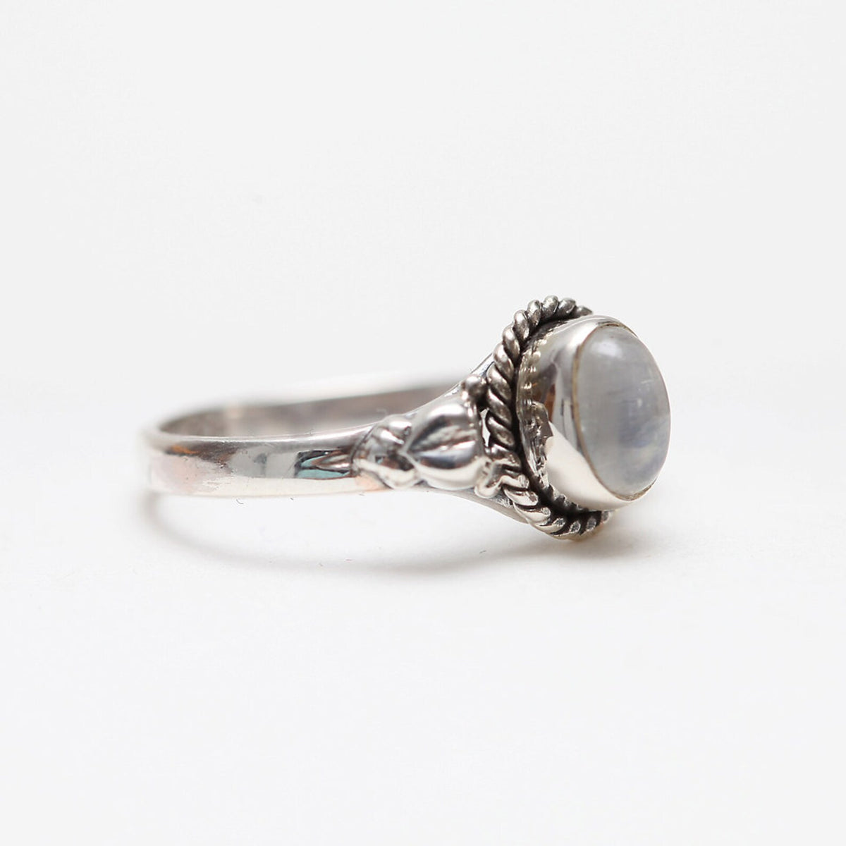 Cute Moonstone Ring, Delicate Silver Ring