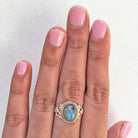 Labradorite Ring, Organic Silver Ring