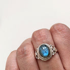 Labradorite Ring, Organic Silver Ring